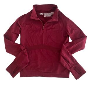 PINK Victoria's Secret Active XS S Quarter Zip Everyday Seamless Crop Burgundy